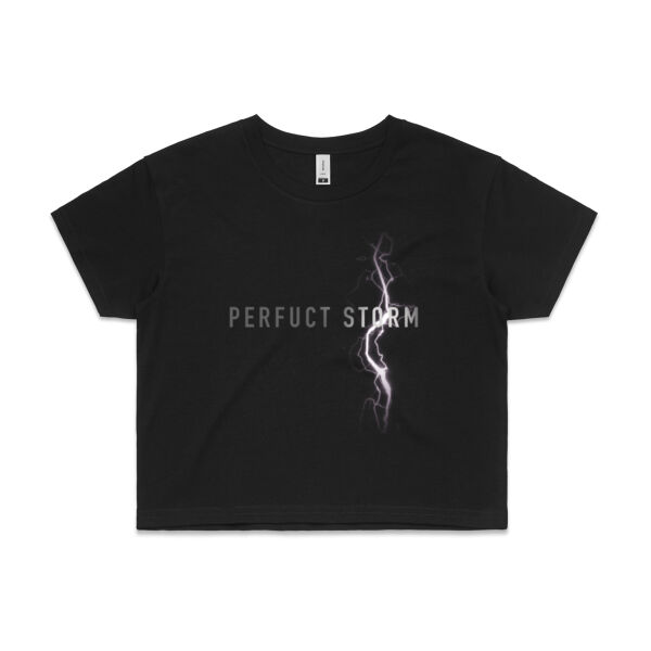 Black Lightning design - Womens Crop Tee Thumbnail